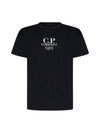 20/1 Jersey Boxy Logo Short Sleeve T-Shirt Black - CP COMPANY - BALAAN 1