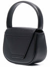 1DR Round Logo Leather Mini Shoulder Bag Black - DIESEL - BALAAN 3