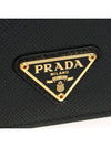 Gold Hardware Triangle Logo Saffiano Half Wallet Black - PRADA - BALAAN 8