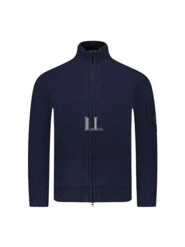 Lambswool GRS Zipped Cardigan Navy - CP COMPANY - BALAAN 2