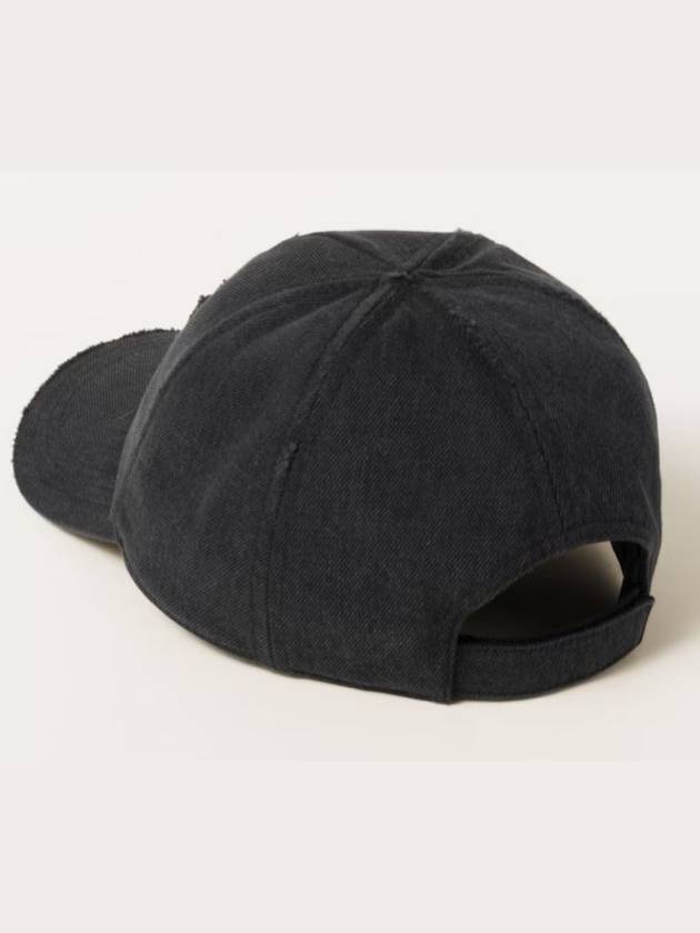 Logo Denim Ball Cap Black - MIU MIU - BALAAN 3