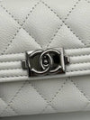 Boy Snap Caviar White Silver A80603 - CHANEL - BALAAN 7