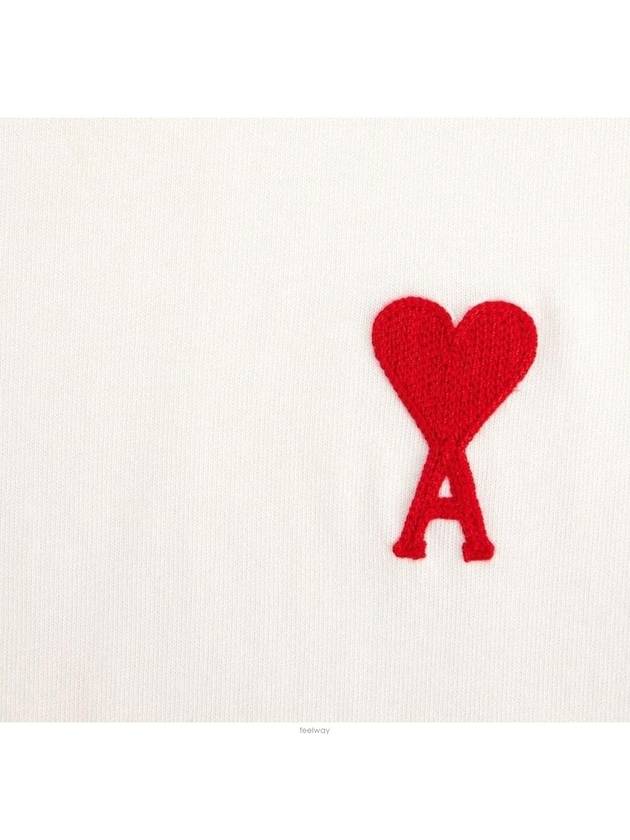 Heart Logo Cotton Jersey Short Sleeve T-Shirt White - AMI - BALAAN 6