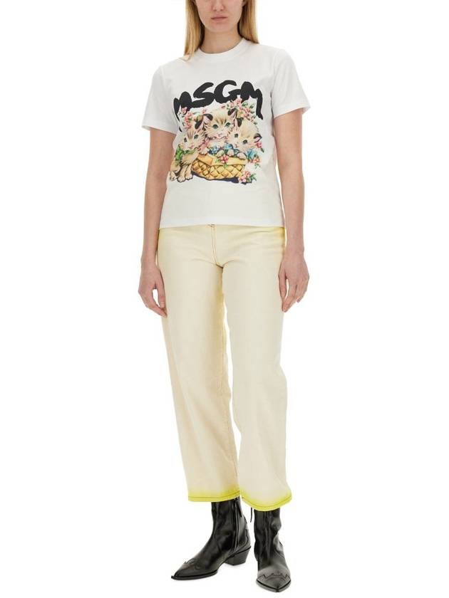 Denim Straight Pants 3642MDP240T 24747306 YELLOW - MSGM - BALAAN 3