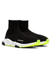 Speed ​​Logo High Top Sneakers Neon Yellow Black - BALENCIAGA - BALAAN 2