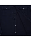 Double Face Cotton Knit 4 Bar Button Shirt Jacket Navy - THOM BROWNE - BALAAN 11