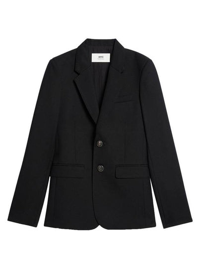 Single Breasted Blazer Jacket Black - AMI - BALAAN 2