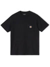 24SS Logo Patch Pocket TShirt Black I030434 89XX - CARHARTT - BALAAN 1