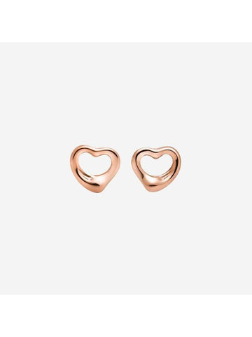 Elsa Peretti Open Heart Stud Earrings Rose Gold - TIFFANY & CO. - BALAAN 1