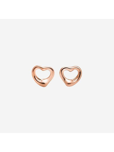 Elsa Peretti Open Heart Stud Earrings Rose Gold - TIFFANY & CO. - BALAAN 1