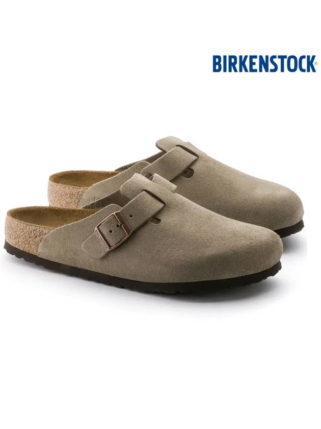 Boston Soft Footbed Suede Leather Sandals Taupe - BIRKENSTOCK - BALAAN 2