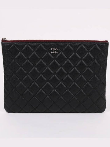 CC Silver Classic Caviar New Medium Clutch Bag - CHANEL - BALAAN 1