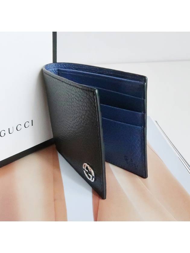 GG Interlocking Two Tone Half Wallet Black - GUCCI - BALAAN 6