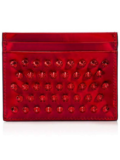 Chios Spike Card Wallet Red - CHRISTIAN LOUBOUTIN - BALAAN 2