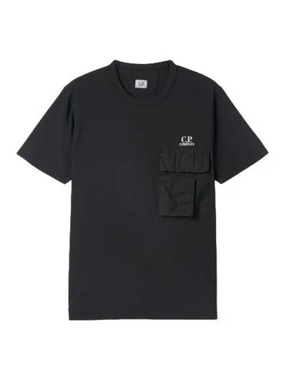 Logo Pocket Crew Neck Cotton Jersey Short Sleeve T-Shirt Black - CP COMPANY - BALAAN 2