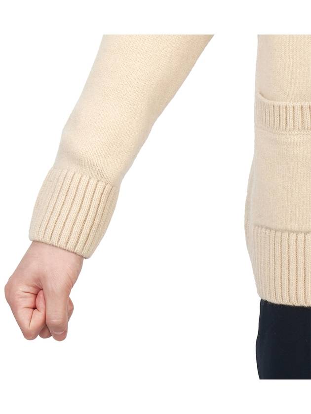 Baby Fox Patch Cosy Cardigan Beige - MAISON KITSUNE - BALAAN 11