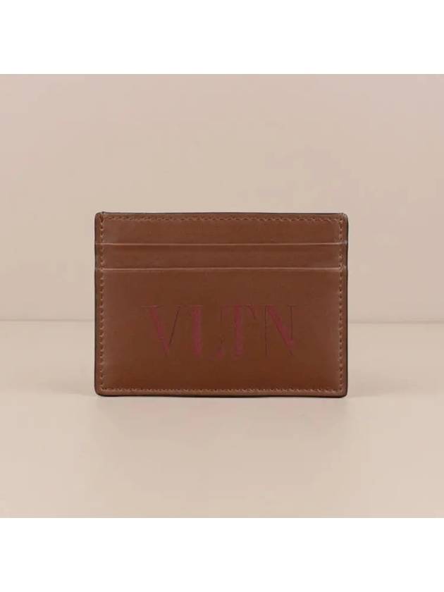 VLTN Logo Card Holder Brown RY2P0448LVN - VALENTINO - BALAAN 1