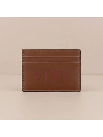 VLTN Logo Card Holder Brown RY2P0448LVN - VALENTINO - BALAAN 1