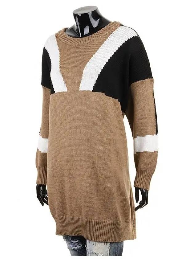 Women's Maxi Wool Sweater Brown NMA377V B624C - NEIL BARRETT - BALAAN 5