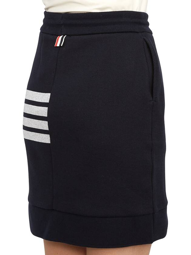 Double Face 4 Bar Knit Mini A Line Skirt Navy - THOM BROWNE - BALAAN 11