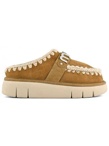 'Bounce' Beige Mules With Logo Lettering And Open Rear In Leather Woman - MOU - BALAAN 1