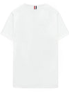 Men's Medium Weight Jersey Tipped Pocket Crewneck Short Sleeve T-Shirt White - THOM BROWNE - BALAAN 3