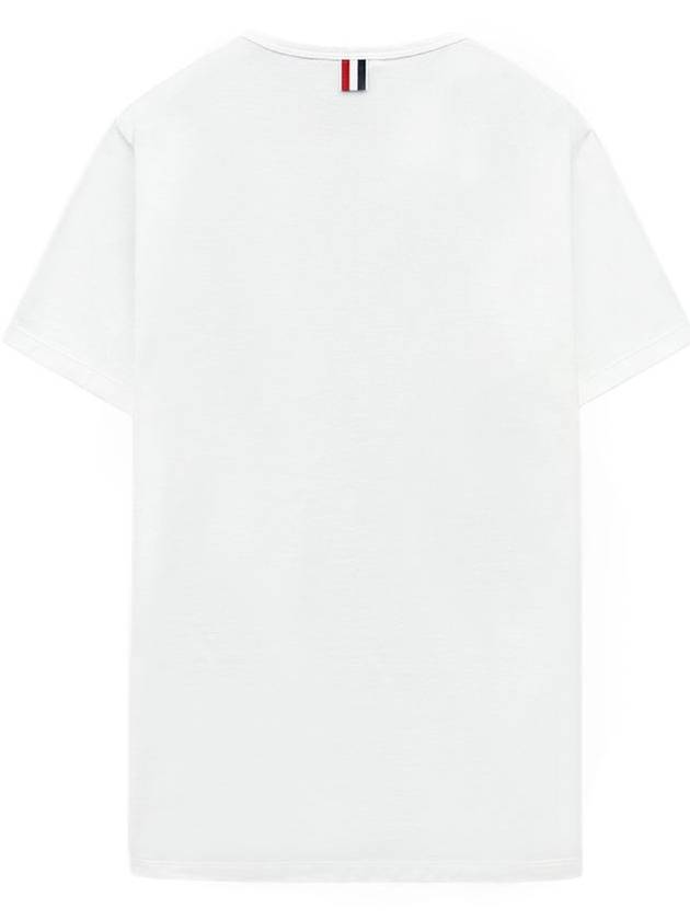 Men's Medium Weight Jersey Tipped Pocket Crewneck Short Sleeve T-Shirt White - THOM BROWNE - BALAAN 3