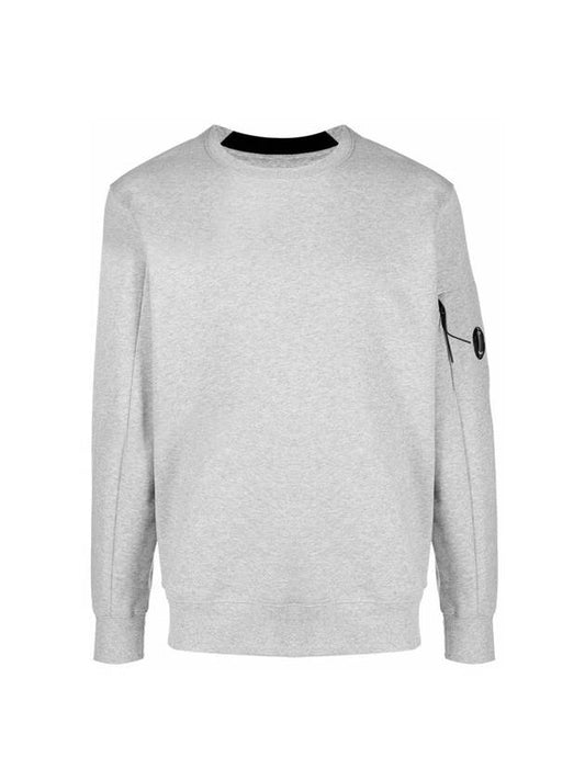 Men's Lens Waffen Daigonal Fleece Sweatshirt Grey - CP COMPANY - BALAAN 1