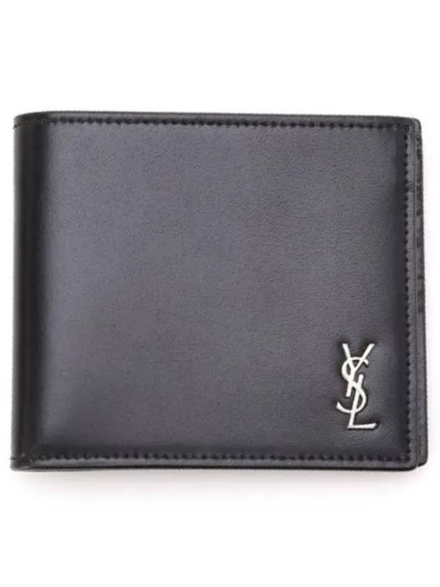 Tiny Cassandre East West Wallet in Matte Leather Black - SAINT LAURENT - BALAAN 2