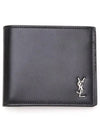 Tiny Cassandre East West Wallet in Matte Leather Black - SAINT LAURENT - BALAAN 3