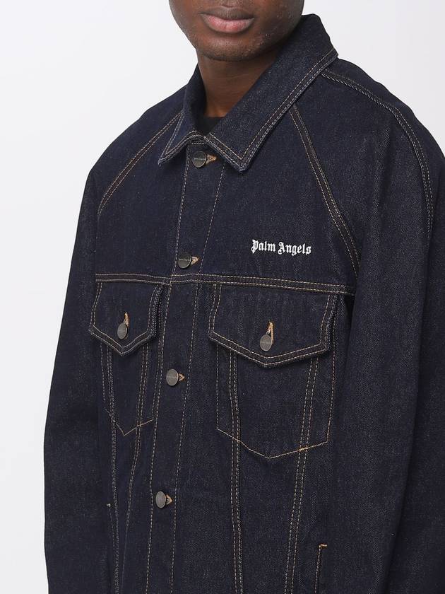 Palm Angels denim jacket with logo - PALM ANGELS - BALAAN 5