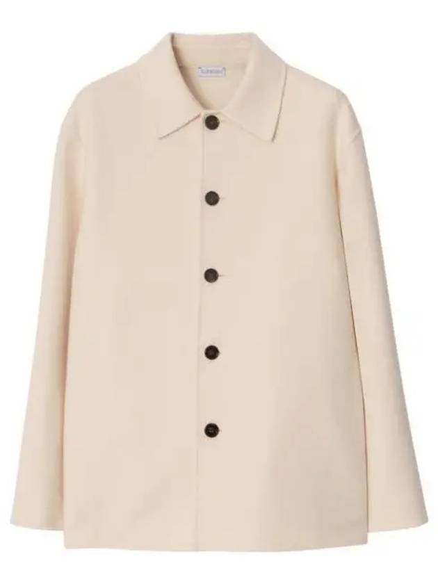 Single-Breasted Wool Jacket Ivory - BURBERRY - BALAAN 2