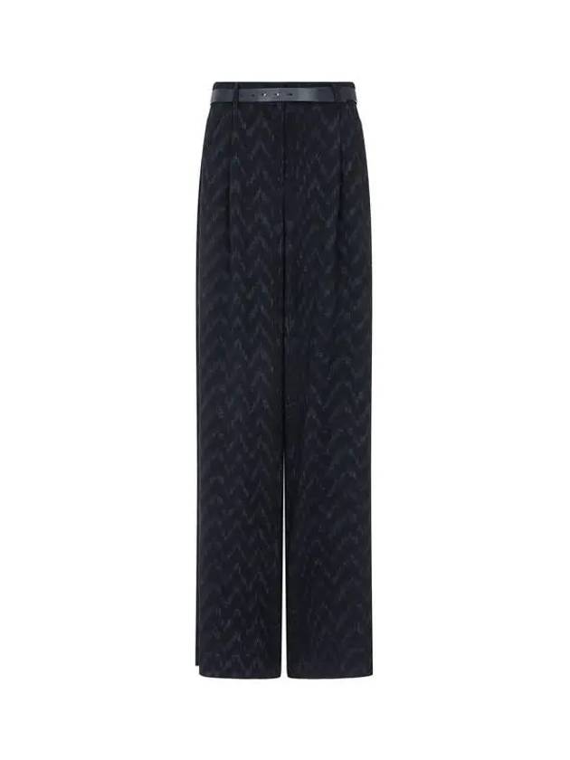 Women s Belted Zigzag Wide Pants Black 271836 - GIORGIO ARMANI - BALAAN 1