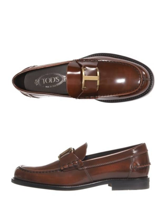 Men's T Timeless Leather Loafer Brown - TOD'S - BALAAN.