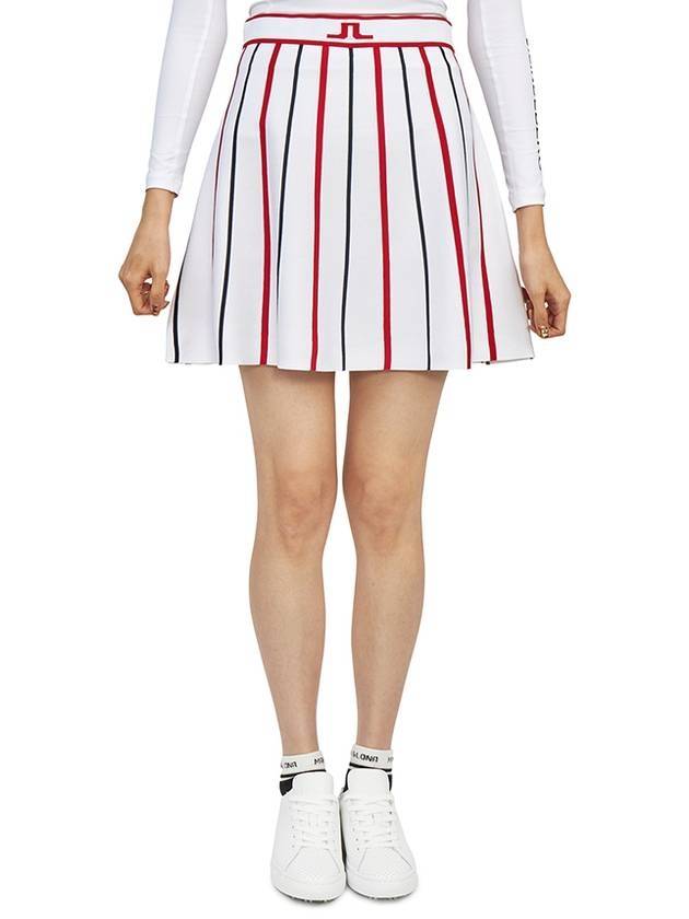 Women's River Knitted Golf Skirt White - J.LINDEBERG - BALAAN 1