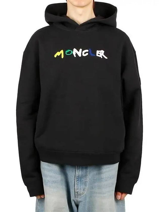 Logo Print Hoodie Black - MONCLER - BALAAN 2