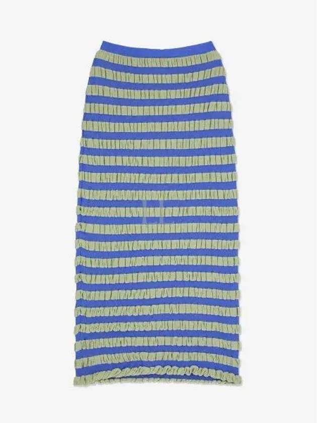 Wavey Stripe H-Line Skirt Blue Green - SUNNEI - BALAAN 2