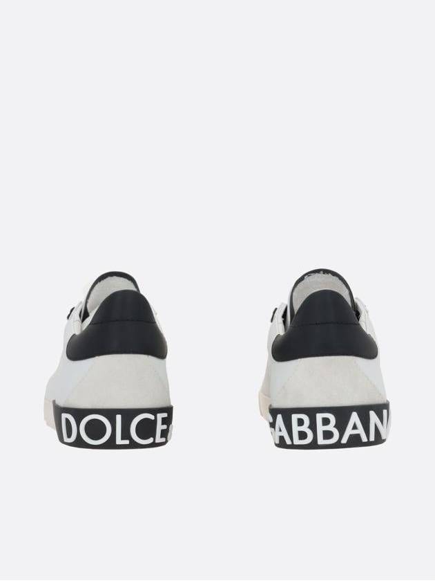 Calfskin Portofino Vintage Sneakers White Black - DOLCE&GABBANA - BALAAN 4