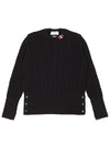 RWB Cable Wool Knit Top Navy - THOM BROWNE - BALAAN 2