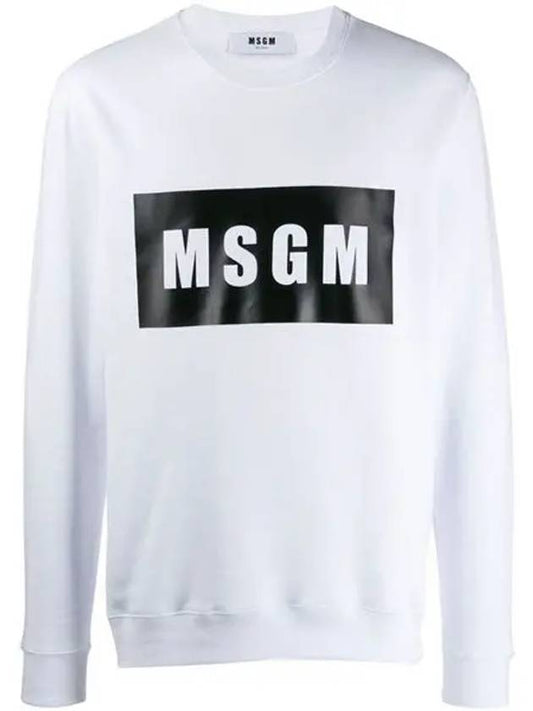 Men's Box Logo Sweatshirt White - MSGM - BALAAN 1