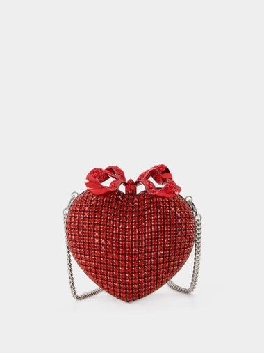 Crystal Heart Clutch - SELF PORTRAIT - Metal - Red - SELF PORTRAIT - BALAAN 1