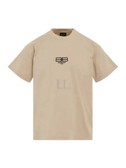 BB Paris Cotton Short Sleeve T-Shirt Beige - BALENCIAGA - BALAAN 2