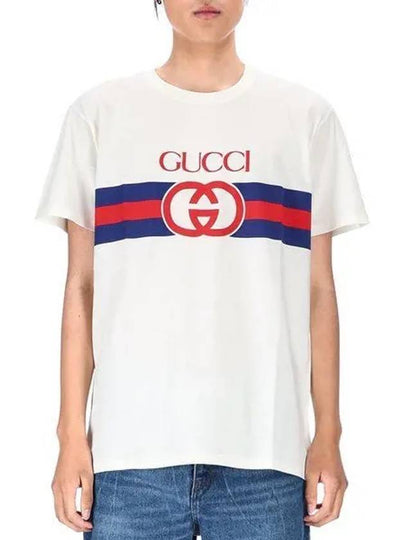 Interlocking G Cotton Short Sleeve T-Shirt White - GUCCI - BALAAN 2