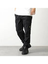 Stretch Cotton Cargo Straight Pants Black - STONE ISLAND - BALAAN 2