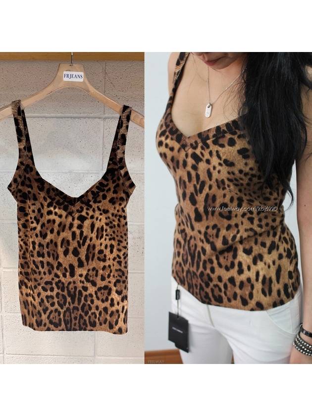 Women's Leopard Cashmere 100% Sleeveless - DOLCE&GABBANA - BALAAN 1