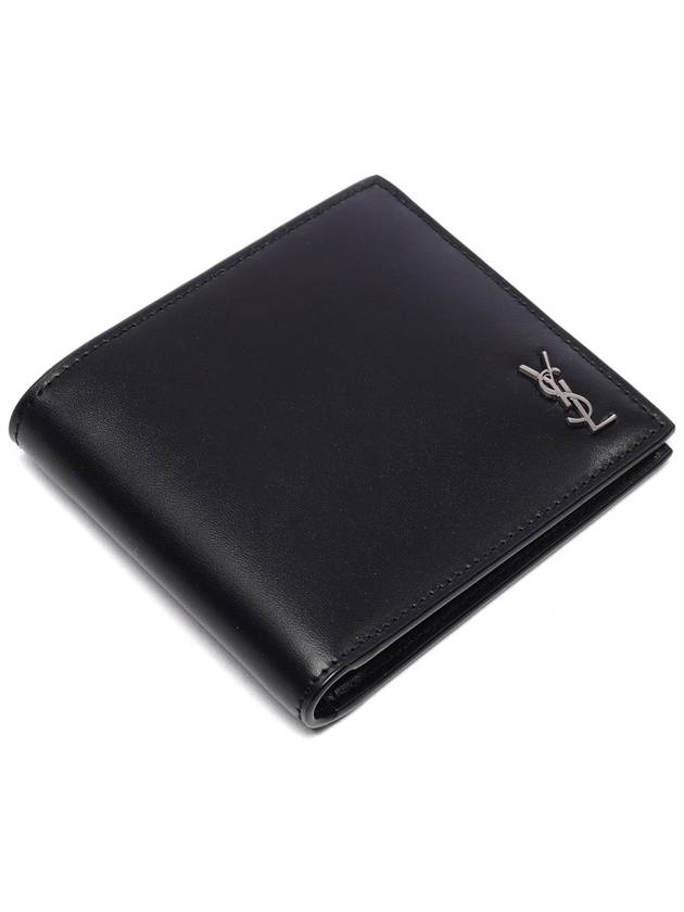 Tiny Cassandre East West Wallet in Matte Leather Black - SAINT LAURENT - BALAAN 6