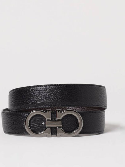 Reversible Gancini Leather Belt Dark Brown Black - SALVATORE FERRAGAMO - BALAAN 2