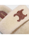 Slippers Triomphe Fur Slides Shearling Ivory - CELINE - BALAAN 9