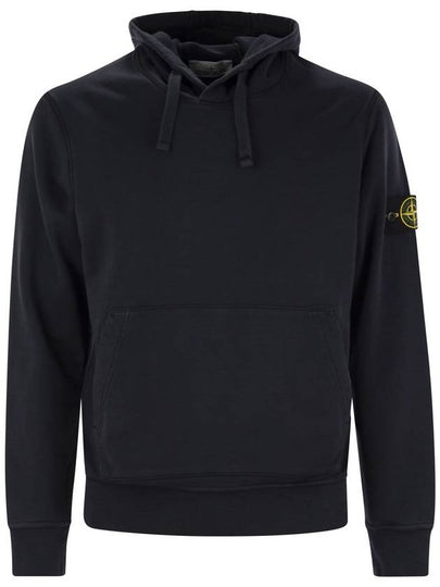 Organic Cotton Fleece Hood Navy - STONE ISLAND - BALAAN 2