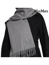 Wsdahlia Embroid M Logo Fringe Cashmere Muffler Light Grey - MAX MARA - BALAAN 7